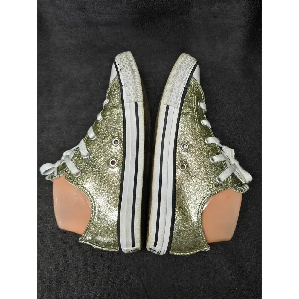 Converse Chuck Taylor Glittery Gold All Star Low Top Sneaker Lace Up Tennis Shoe